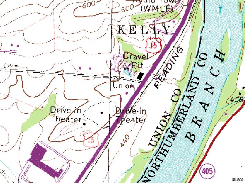 TerraServer map North on US-15