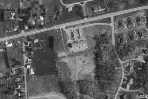 Aerial view of former lot.
