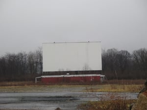 The screen and projector house still remain. I may try to get closer to the projector house in the spring