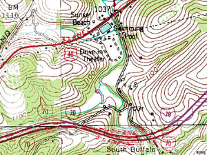 TerraServer map of former site