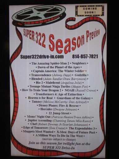 SUPER 322 Drive-In 2014 Season Preview Philipsburg Journal ad.