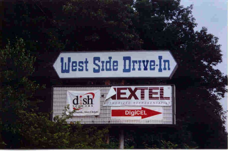 You see this sign from the highway. After driving up an unpaved rode, the  only remains is the burned down screen.