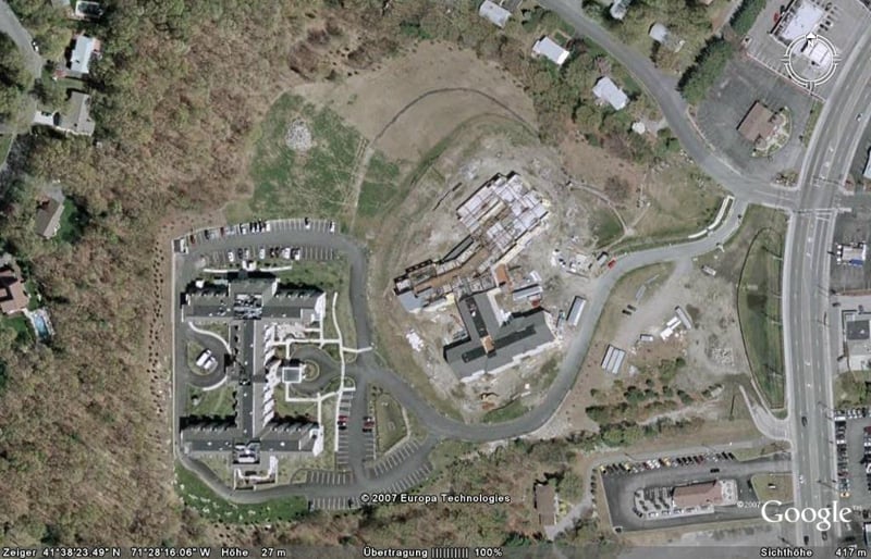 Aerial view of today's location