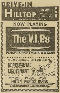 Newspaper ad for the Hilltop Drive-In.