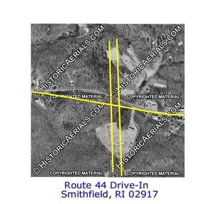 1970 aerial with the -295 freeway overlay. There is an interchange over the whole area to US 44..