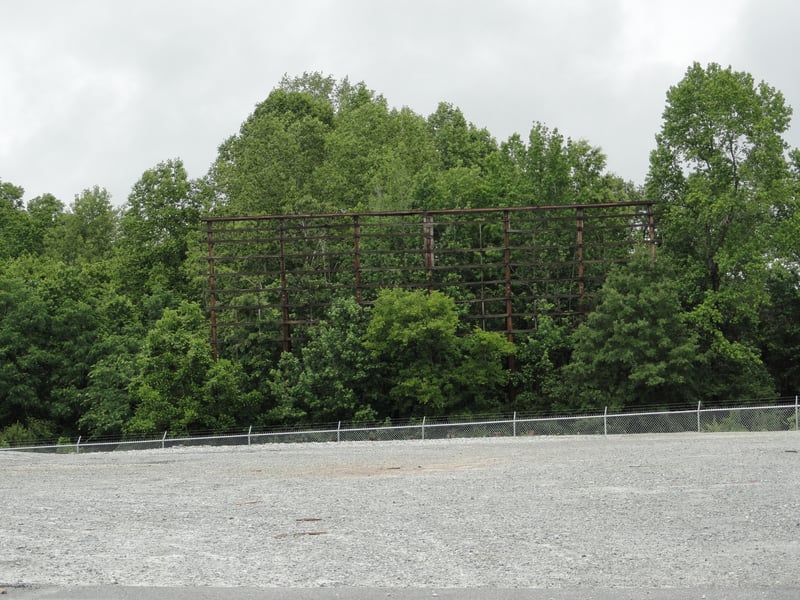 remnants of former screen in back of lot