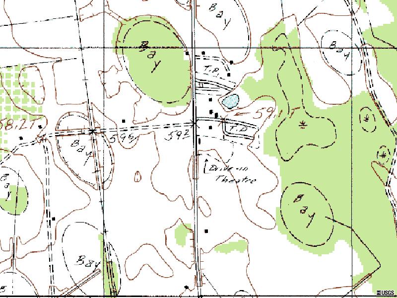 TerraServer map showing former site on US-21 across from Okonite