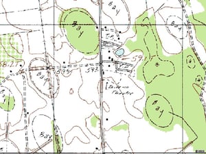 TerraServer map showing former site on US-21 across from Okonite