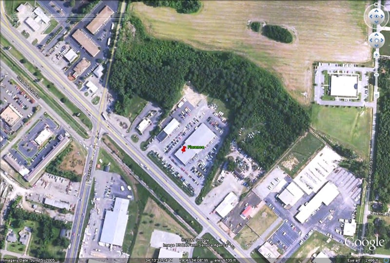 2005 aerial view of former site