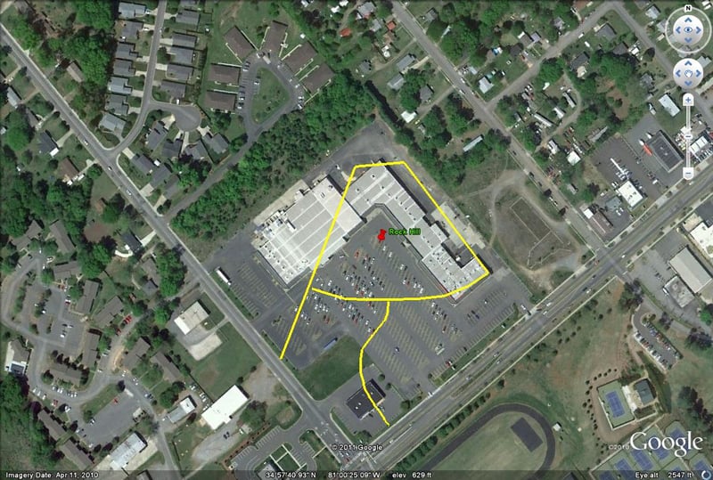 Called Auto Roc Drive-In-aerial view of former site-North corner of Cherry Road and Ebinport Road