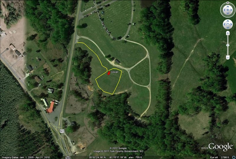 former site outline-now part of Lakeview Memory Gardens cemetary