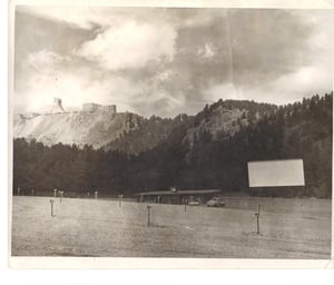 The Mile Hi Drive In.  Homestake Gold Mine in the background.