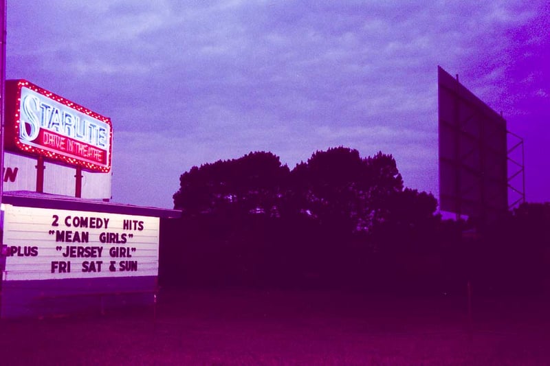 entrance marquee and screen in background