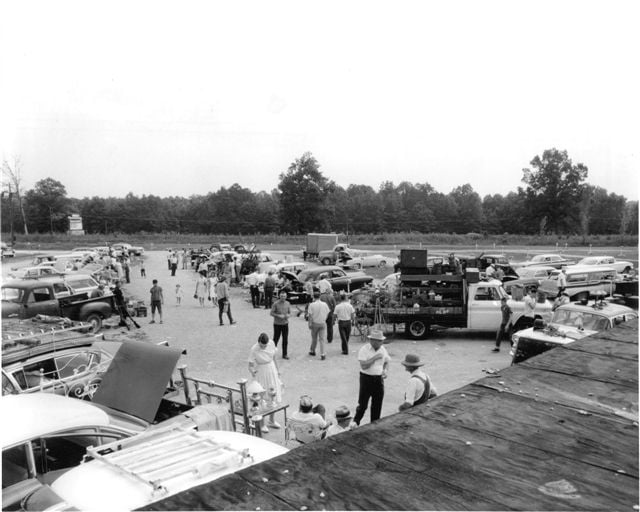 This photo was taken during a Flea Market event at Tullahoma's Arnold Drive-In. The screen can be seen in the background.