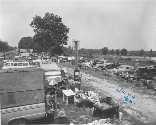 This photo was taken during a Flea Market event at Tullahoma's Arnold Drive-In. The screen can be seen in the background.