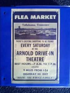 a flyer advertising a flea market at the arnold drive-in that was in 1980.