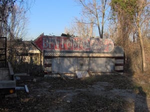 the marquee was donated too the warren county heritage center and southern school of photography museum. and is being stored behind the city's fire department.