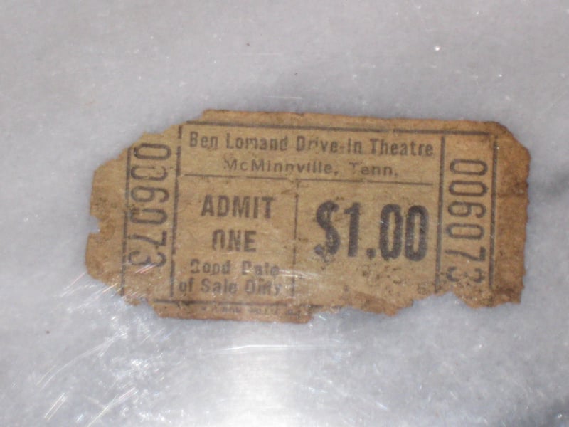 a ticket from the ben lomand drive-in.