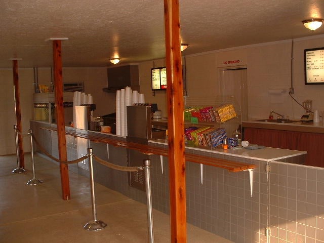 Inside the concession.