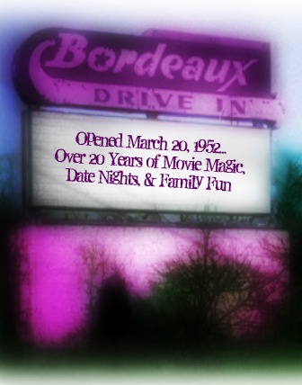 The Bordeaux Drive-In, where my parents had their 1st date, in 1957. Currently, this plot is home to a Kroger, Subway, Domino's, Tree, Hunan, the Bordeaux Library, where one can check out several of the films that played in the Drive-in's heyday.