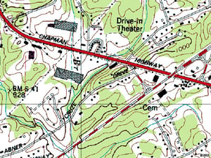 TerraServer map of former site