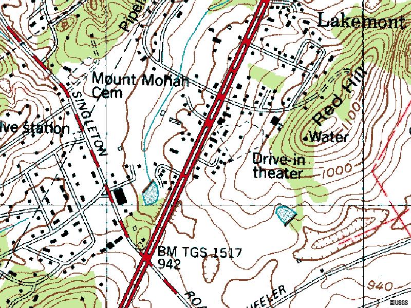 TerraServer map of former site