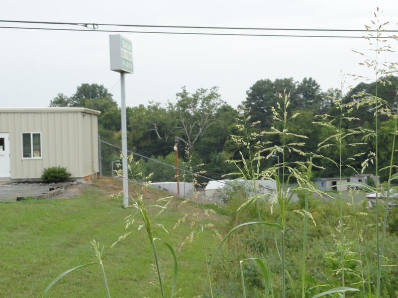 storage area on site-located below road level