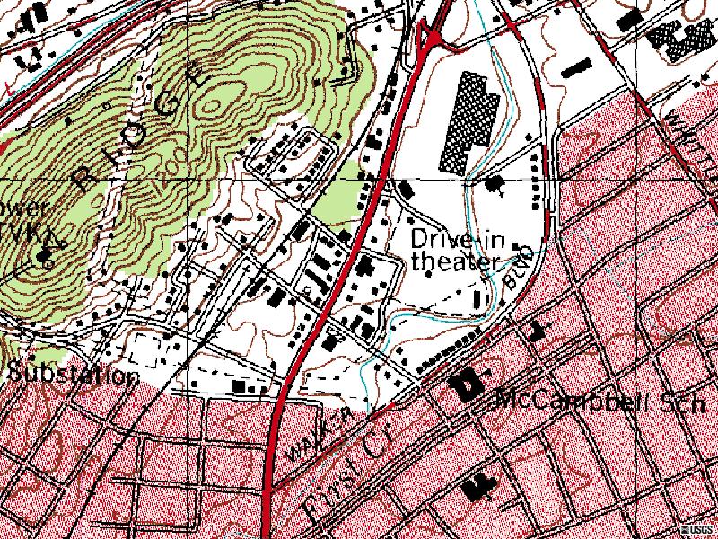 TerraServer map of former site