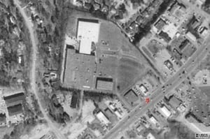 Aerial view of former site