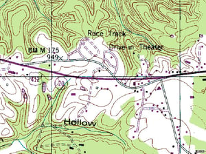 TerraServer map of site-next to Tennessee National Raceway