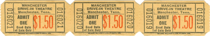 Manchester Drive In  1.50 regular adult admission