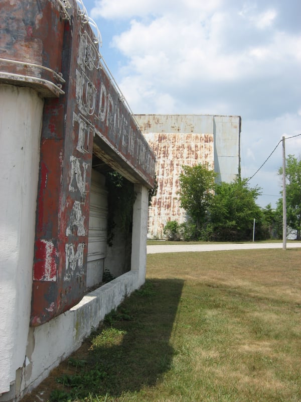 Putnam drive-in theater July 3 2007. 
Screen and Marquee still standing.