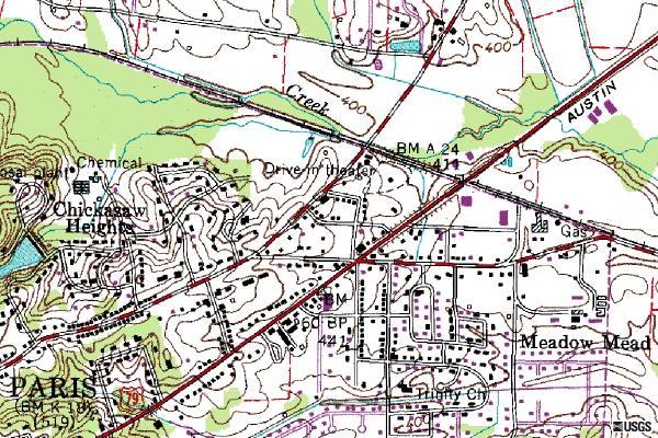 usgs topo map showing location of former DI