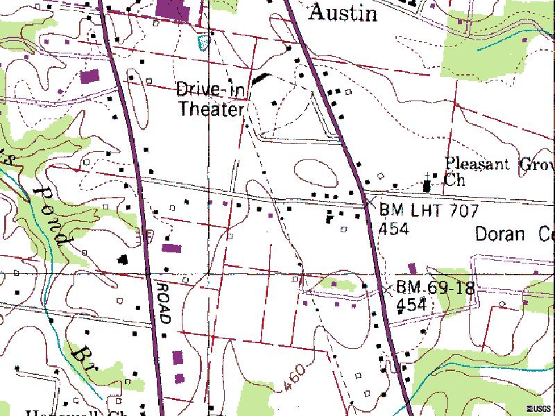 TerraServer map of former site-on Hwy 69 just north of Higgins Dr.