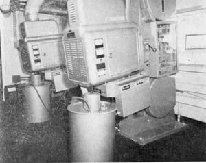 The booth featured Norelco 35/70mm projectors.