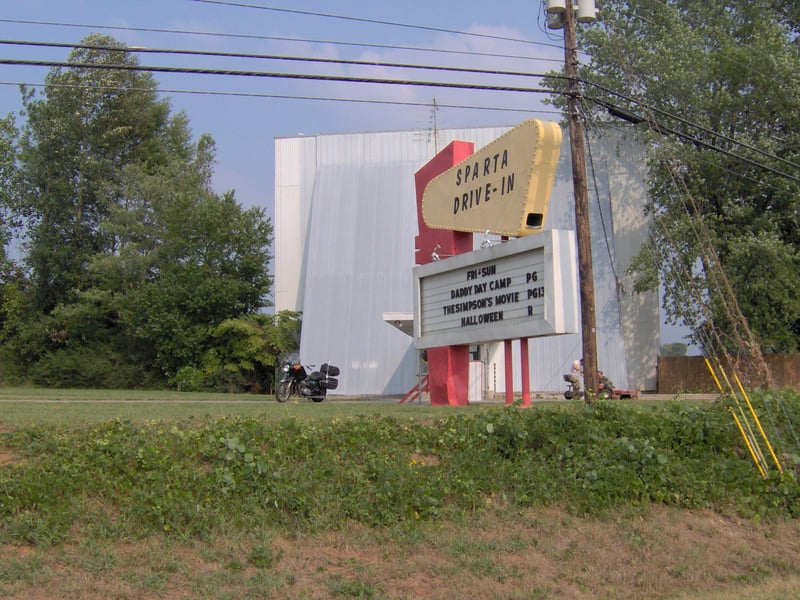 the marquee with the screen in the back ground