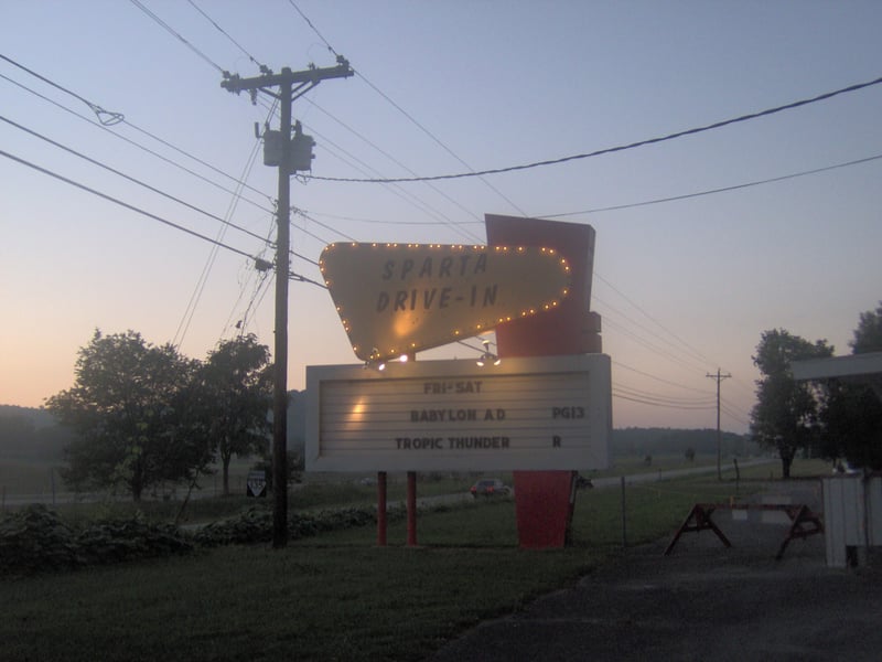 the marquee at dusk.