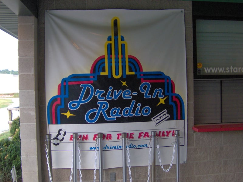 drive-in radio sign in concession stand