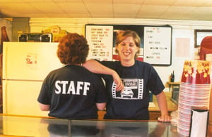 Our Snack Bar Queens modeling one of our Stateline T-Shirts