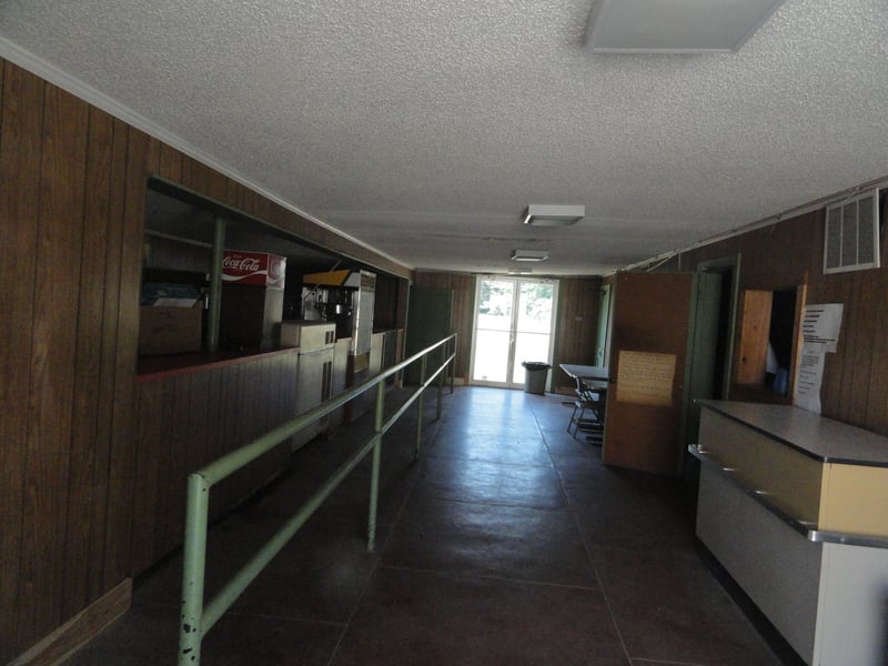 Inside of concession stand-still in good shape