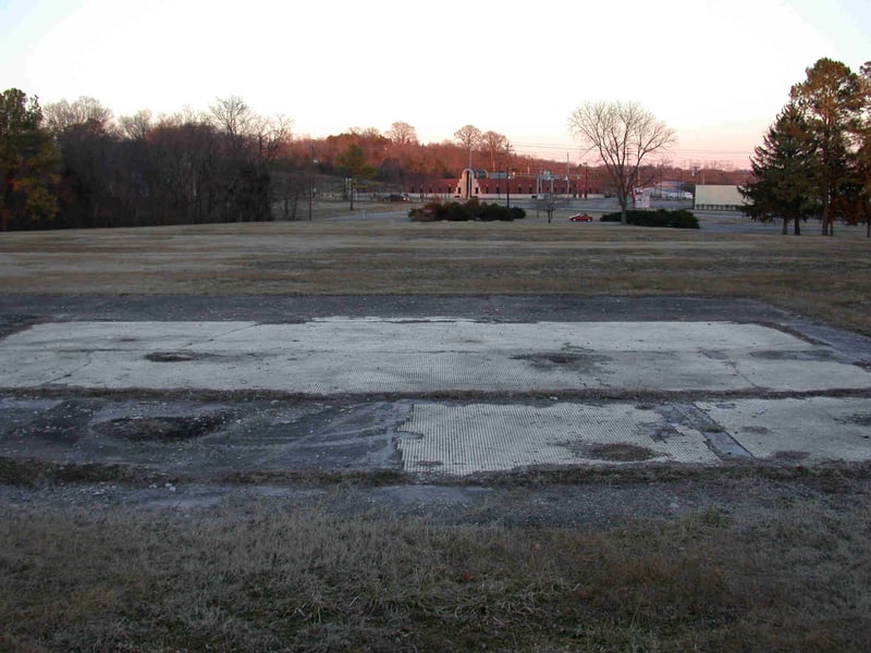 View towards screentower (missing) from behind the demolished concession/projection building