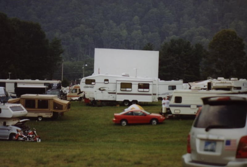 The Twin City Drive-In, which turned into the Twin City Campground for the Nascar race weekend at nearby Bristol Motor Speedway.