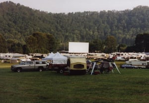The Twin City Drive-In, which turned into the Twin City Campground for the Nascar race weekend at nearby Bristol Motor Speedway.