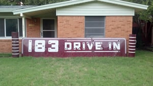 Original 183 Drive In Sign removed  with permission and right before theater owner Jerry Meagher sold the land to  Frank Parra who owned a car dealership next door.
