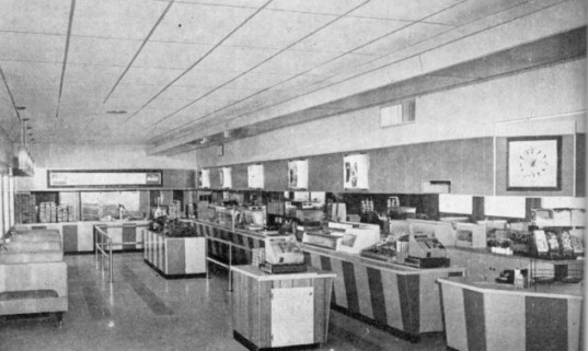 The interior of the concession stand.