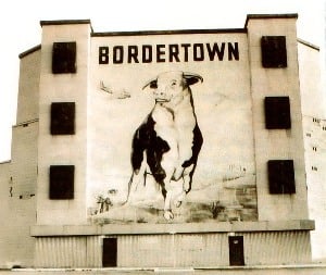 Here’s a picture of the front screen that faced the Carlsbad Highway aka Montana Street of the Bordertown Drive in Theater in El Paso, TX. I got the picture off a link on a high school reunion site for Austin High School in El Paso. I worked at the Bord