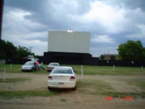screen from the concession stand...That's my rental car in the foreground.