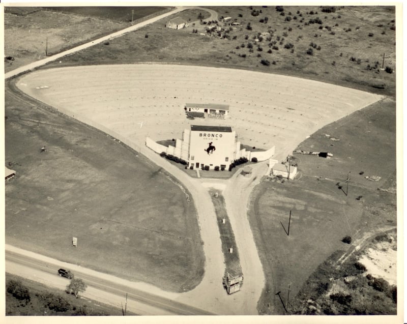 Arial of the Bronco taken in the 1950s shared on Facebook