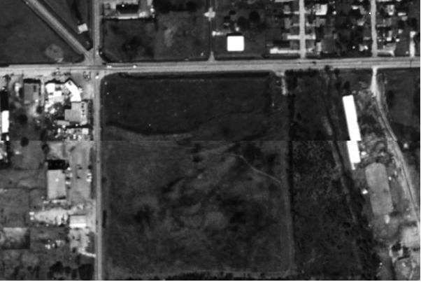 Ariel View of Burton Rd Drive-In. Location is correct, but view is a little bit distorted