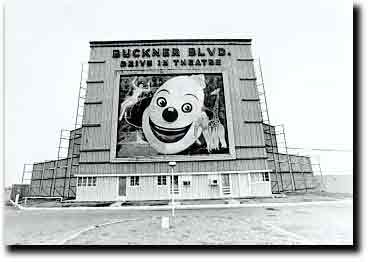 Famous clown mural on the Buckner Blvd. Drive-In Theatre